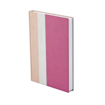 Fashion, A5 napi beosztású határidőnapló, Rózsaszín-Fehér-Mályva