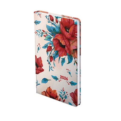 Joy 3D, A5 heti beosztású keskenyített határidőnapló, Piros