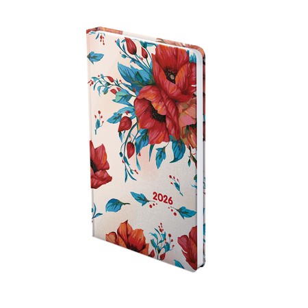 Joy 3D, A5 heti beosztású keskenyített határidőnapló, Piros