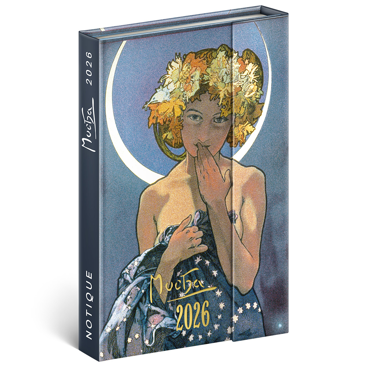 Alphonse Mucha, mágnessel záródó heti beosztású naptár 2026 Alphonse Mucha, mágnessel záródó heti beosztású naptár 2026