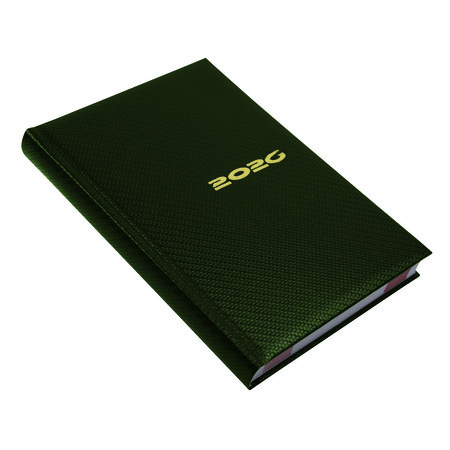 Carbon, A5 napi beosztású határidőnapló, Zöld