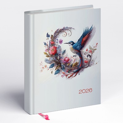 Librobello, kalendárium hölgyeknek, B6 napi határidőnapló, 3D Lakk, Élfestés - Kolibri