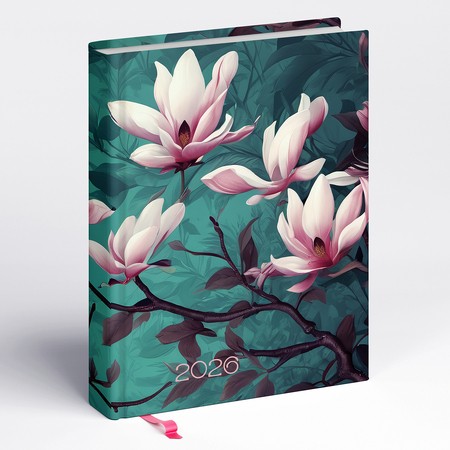 Librobello, kalendárium hölgyeknek, B6 napi határidőnapló, 3D Lakk, Élfestés - Magnólia