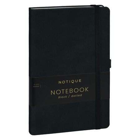 Notique, keménytáblás pontozot notesz, Black