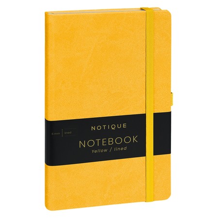 Notique, keménytáblás vonalas notebook, Yellow