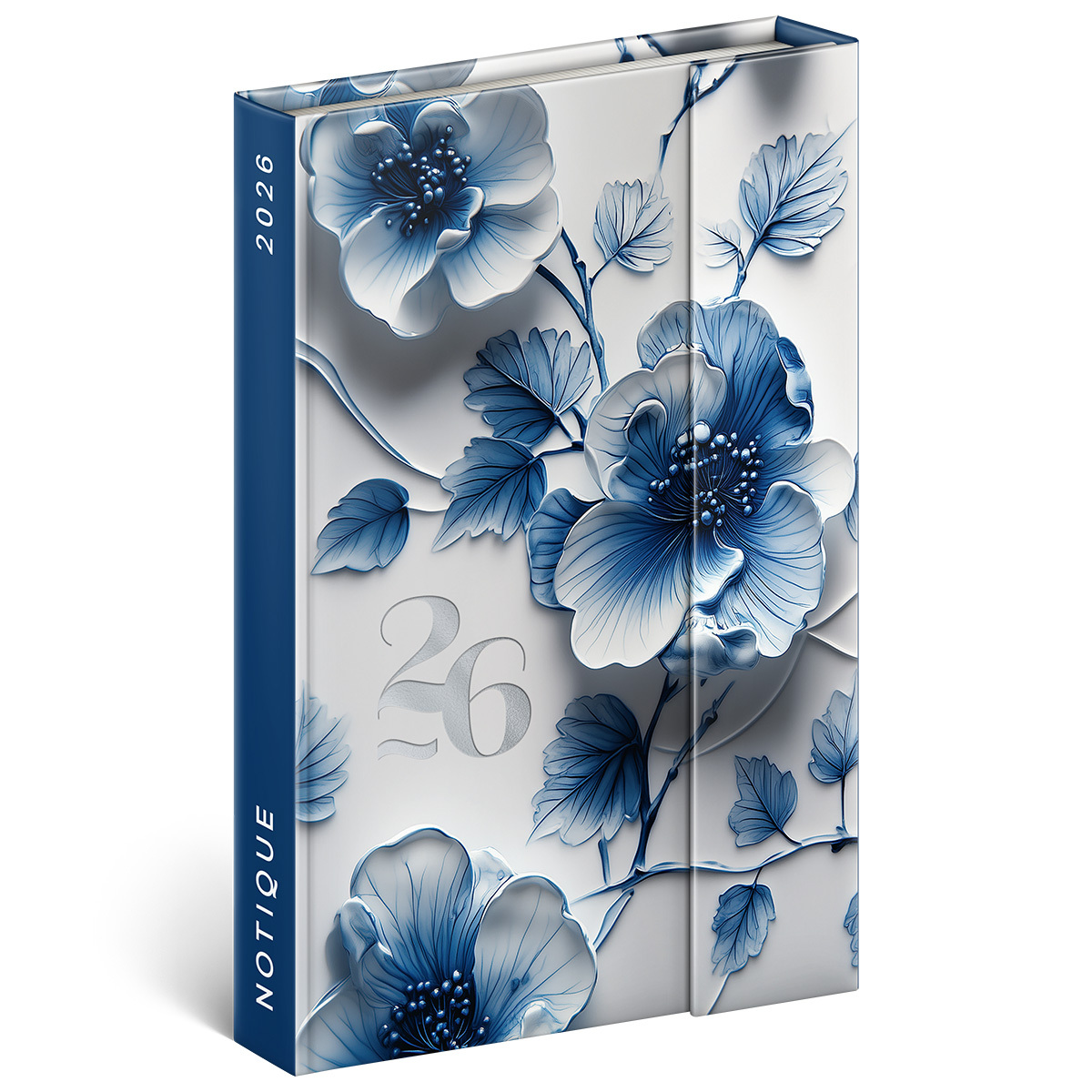 Porcelain Flower, mágnessel záródó heti beosztású naptár 2026 Porcelain Flower, mágnessel záródó heti beosztású naptár 2026