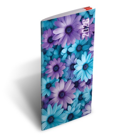 Zsebirka, fekvő zsebnaptár, Kékvirág