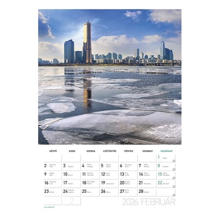 Falinaptár spirálozott  LIZZY CARD B/4 álló Világvárosok 2026.