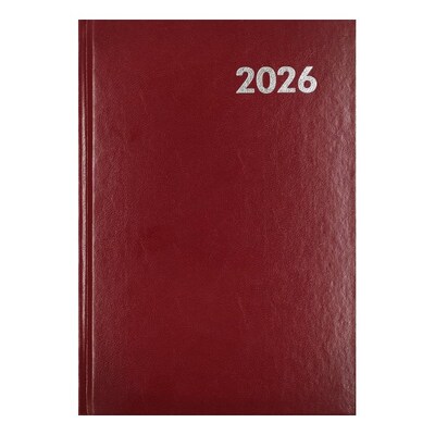 Határidőnapló ALISCA A/5 napi fehér lapos bordó 2026.