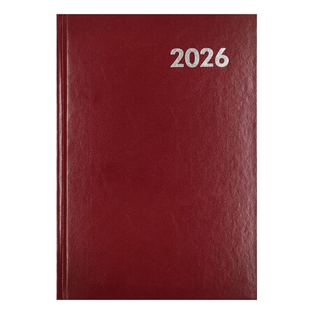 Határidőnapló ALISCA A/5 napi fehér lapos bordó 2026.