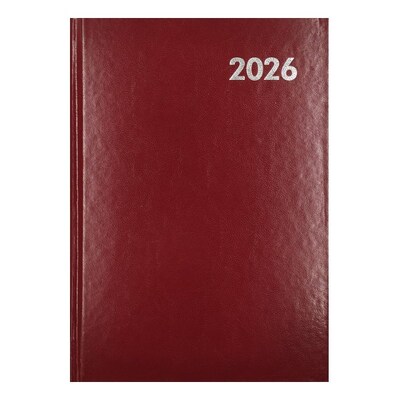 Határidőnapló ALISCA B/5 napi fehér lapos bordó 2026.