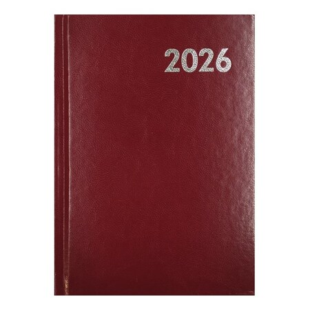 Határidőnapló ALISCA B/6 napi fehér lapos bordó 2026.