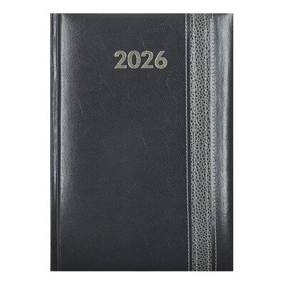 Határidőnapló ALISCA Rebel varrott A/5 napi fehér lapos szürke 2026.