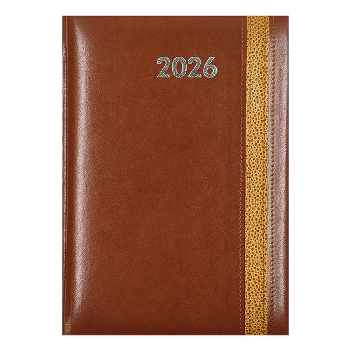 Határidőnapló ALISCA Rebel varrott B/5 heti fehér lapos barna 2026.