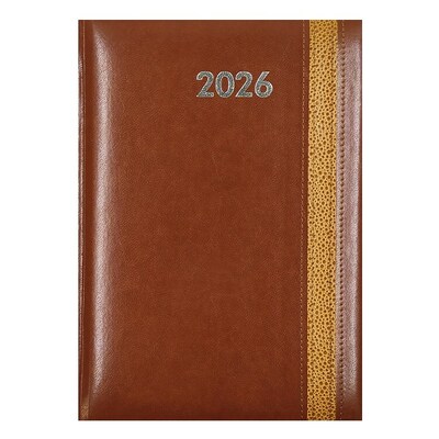 Határidőnapló ALISCA Rebel varrott B/5 heti fehér lapos barna 2026.