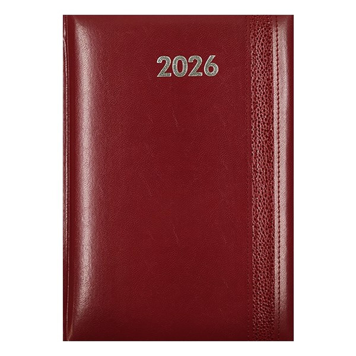 Határidőnapló ALISCA Rebel varrott B/5 heti fehér lapos bordó 2026.