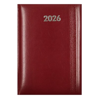 Határidőnapló ALISCA Rebel varrott B/5 heti fehér lapos bordó 2026.