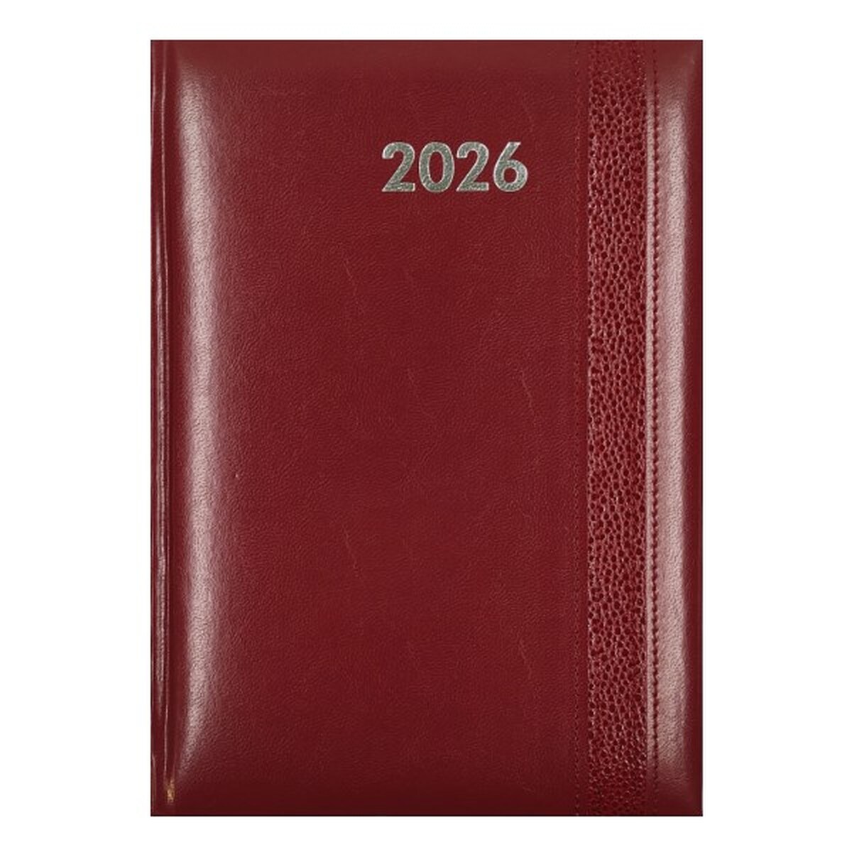 Határidőnapló ALISCA Rebel varrott B/5 napi fehér lapos bordó 2026.