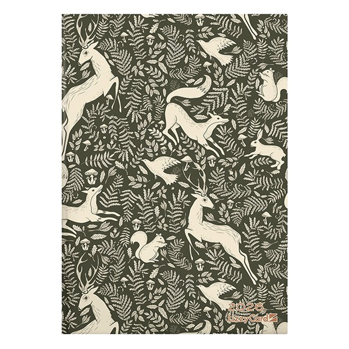 Határidőnapló LIZZY CARD B/6 napi keménytáblás Woods 2026.