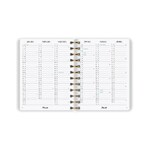 Határidőnapló PLANALL Midi B/6 heti spirálos keményfedelű gumis Black on white 2026.