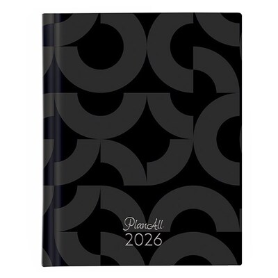 Határidőnapló PLANALL Mini A/6 heti keményfedelű aranyozott Black 2026.