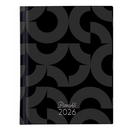 Határidőnapló PLANALL Mini A/6 heti keményfedelű aranyozott Black 2026.