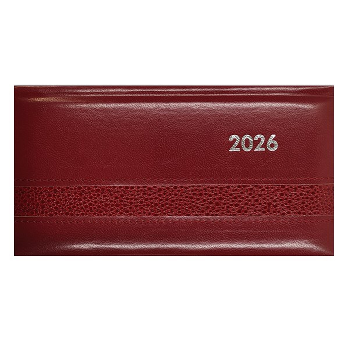 Zsebnaptár ALISCA Rebel varrott fekvő fehér lapos bordó 2026.