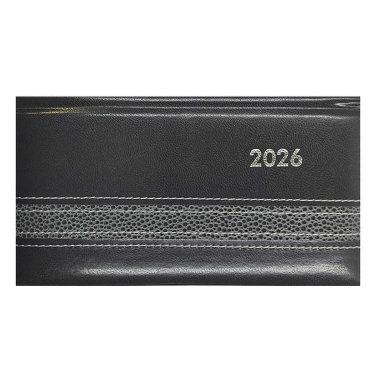 Zsebnaptár ALISCA Rebel varrott fekvő fehér lapos szürke 2026.