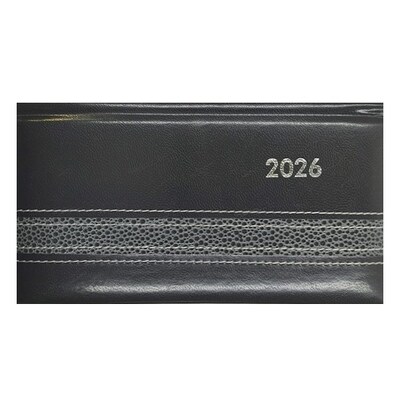 Zsebnaptár ALISCA Rebel varrott fekvő fehér lapos szürke 2026.