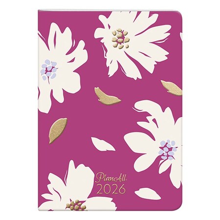 Zsebnaptár PLANALL B/6 heti álló fehér lapos aranyozott Fall 2026.