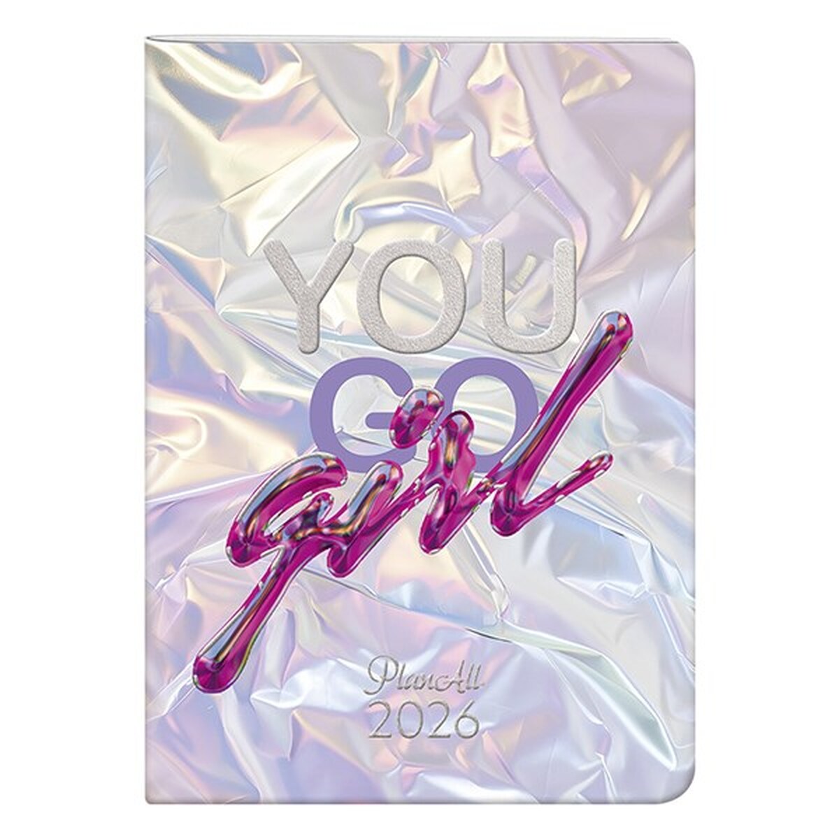 Zsebnaptár PLANALL B/6 heti álló fehér lapos aranyozott Girl 2026.