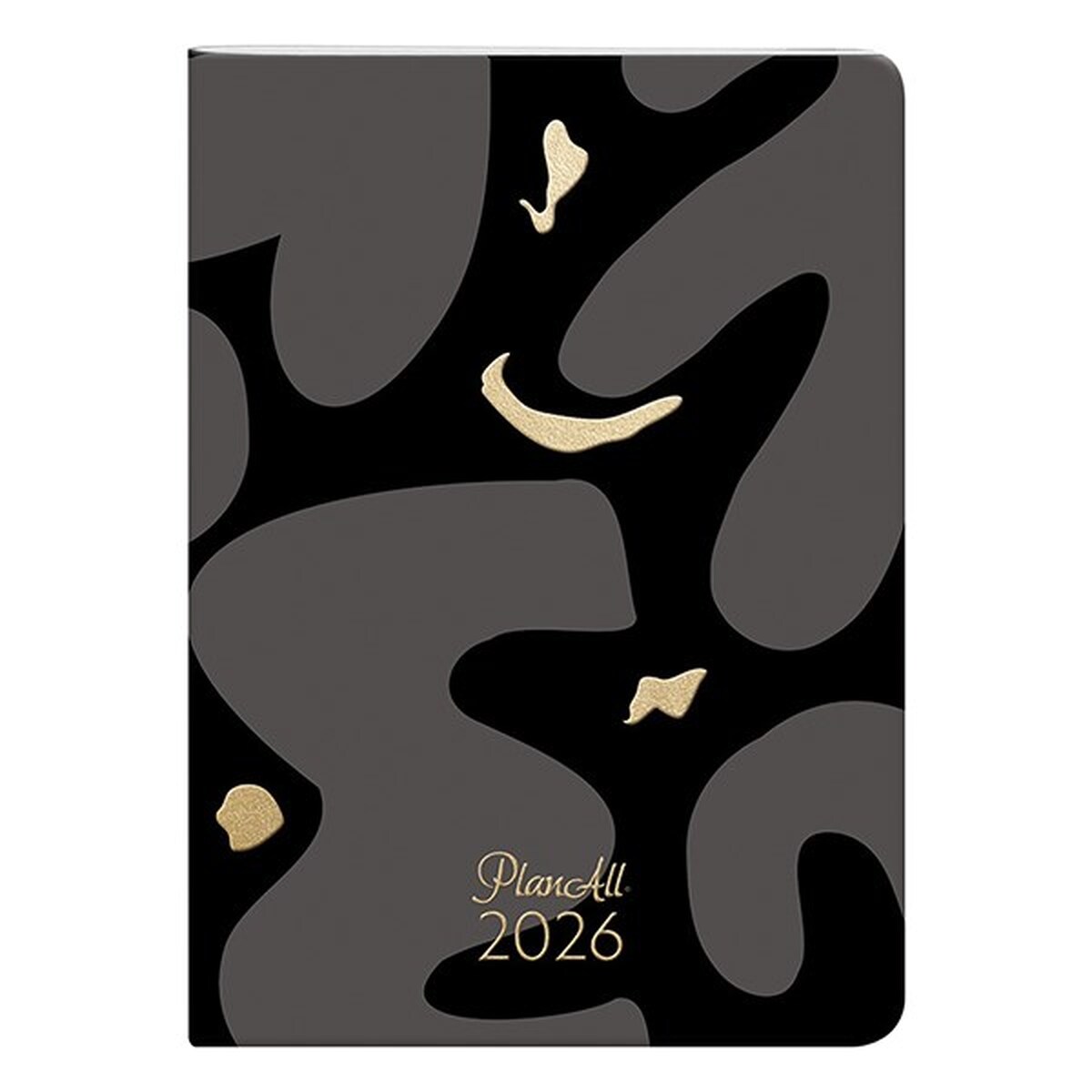 Zsebnaptár PLANALL B/6 heti álló fehér lapos aranyozott Gold Touch 2026.