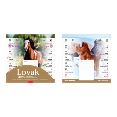 Lovak, mágneses képes falinaptár 2026