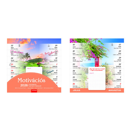 Motivációs, mágneses képes falinaptár 2026