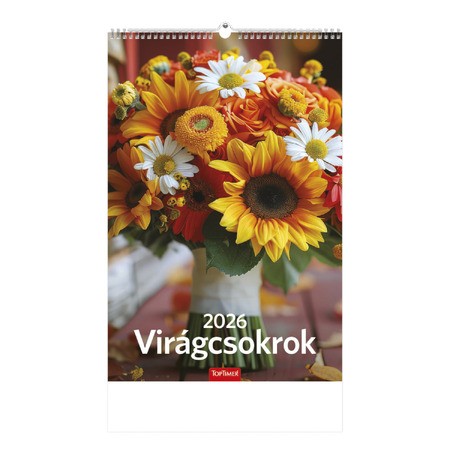 Virágcsokrok, képes falinaptár 2026
