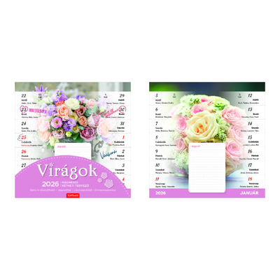 Virágok, mágneses képes falinaptár 2026