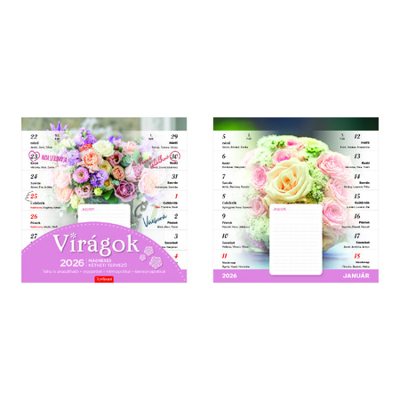 Virágok, mágneses képes falinaptár 2026