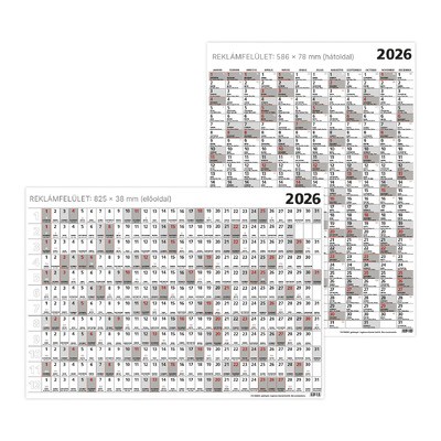 T100 Terminus plakátnaptár okmányhengerben, B1, kétoldalas 2026