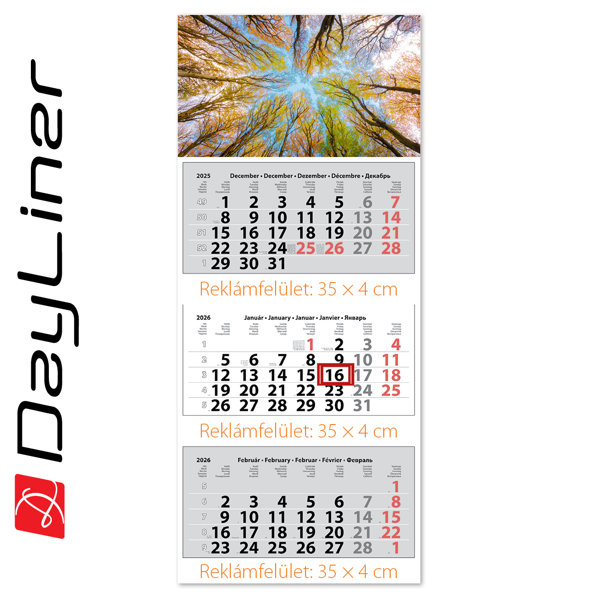 Maxi Classic, 3 tömbös 3 hónapos speditőr naptár - Erdő fejrésszel Maxi Classic, 3 tömbös 3 hónapos speditőr naptár - Erdő fejrésszel