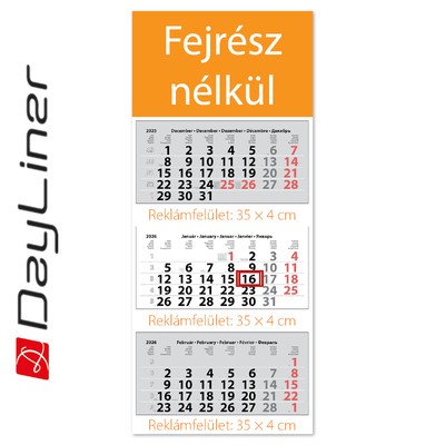 Maxi Classic, 3 tömbös 3 hónapos speditőr naptár - Fejrész nélkül