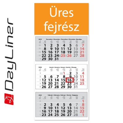 Medium Classic, 3 tömbös 3 hónapos speditőr naptár - Üres, nyomtatható fejrésszel