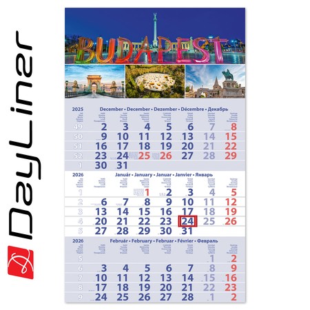 Primus Club, 12 lapos speditőr naptár - Budapest fejrésszel