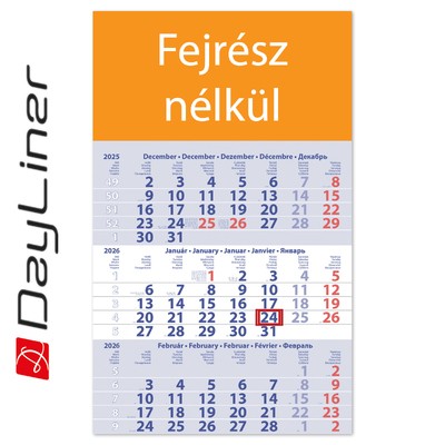 Primus Club, 12 lapos speditőr naptár - Fejrész nélkül