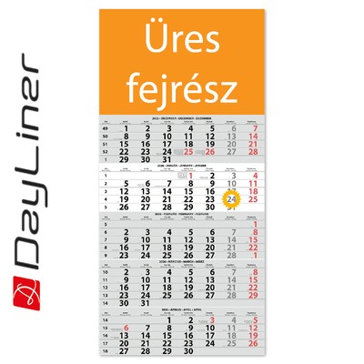 SP15, 12 lapos 5 hónapos speditőr naptár - Üres, nyomtatható fejrésszel