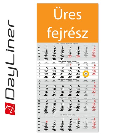 SP15, 12 lapos 5 hónapos speditőr naptár - Üres, nyomtatható fejrésszel