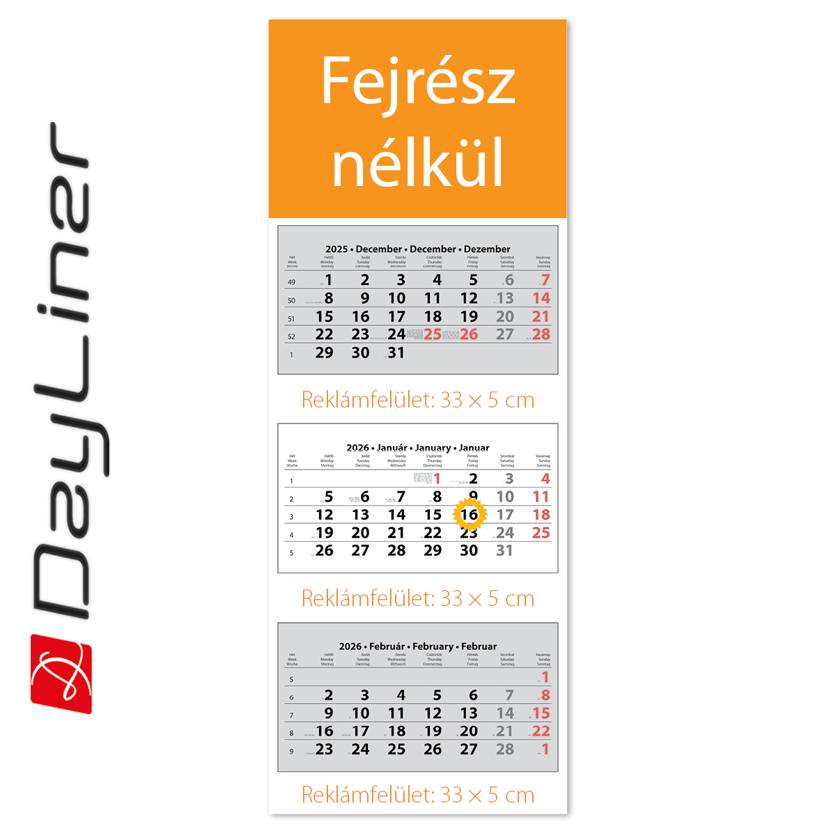 SP3, 3 tömbös 3 hónapos speditőr naptár - Fejrész nélkül SP3, 3 tömbös 3 hónapos speditőr naptár - Fejrész nélkül