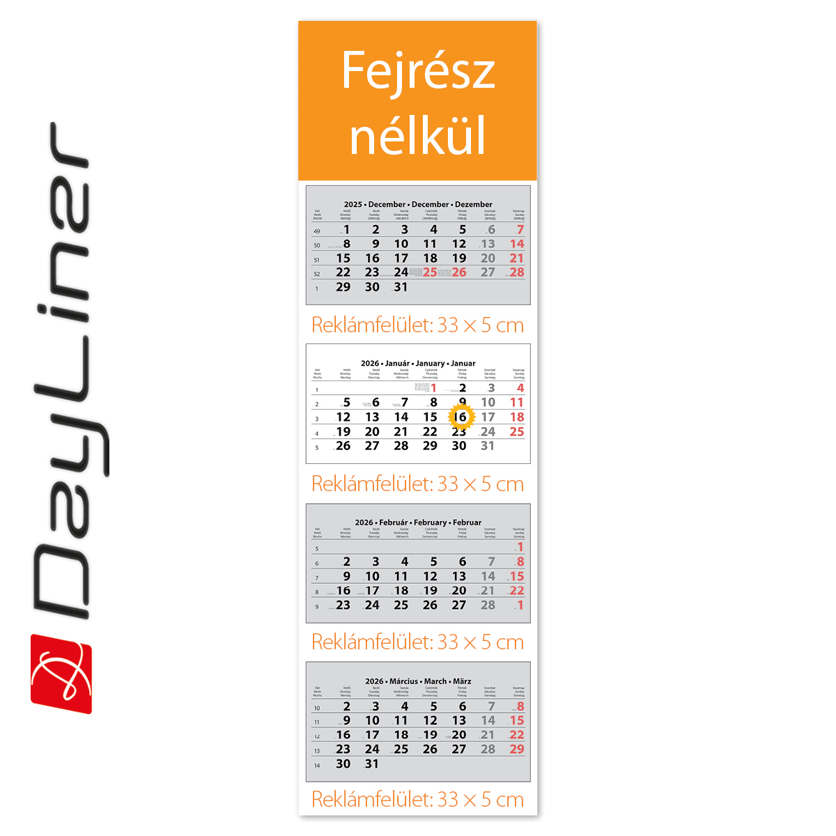 SP4, 4 tömbös 4 hónapos speditőr naptár - Fejrész nélkül SP4, 4 tömbös 4 hónapos speditőr naptár - Fejrész nélkül