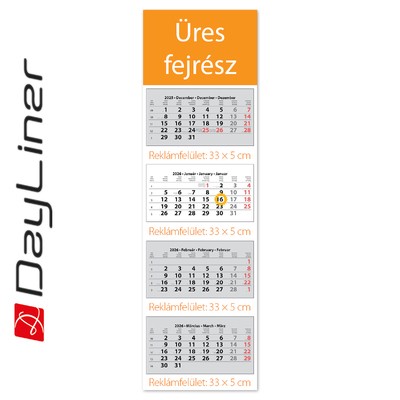 SP4, 4 tömbös 4 hónapos speditőr naptár - Üres, nyomtatható fejrésszel