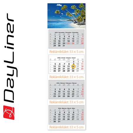 SP4, 4 tömbös 4 hónapos speditőr naptár - Vízpart fejrésszel