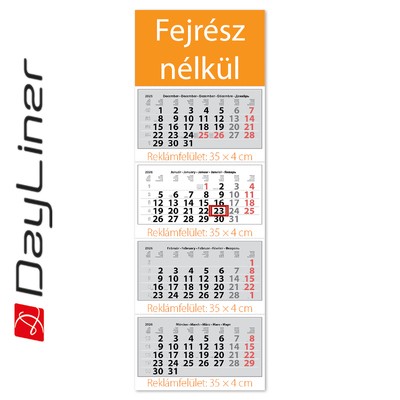 Szuper Maxi Classic, 4 tömbös 4 hónapos speditőr naptár - Fejrész nélkül